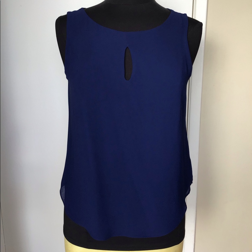 Naked Zebra dark navy sheer top